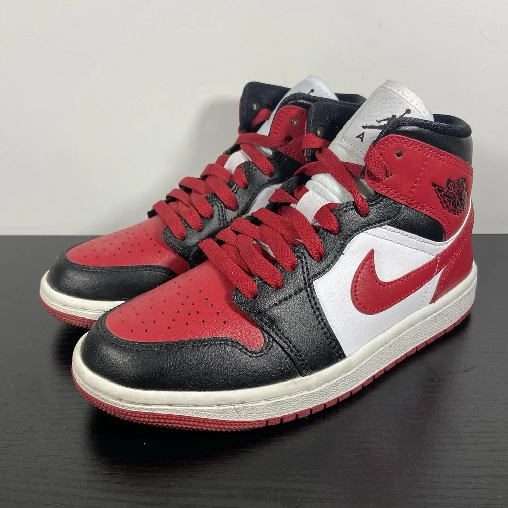 Women's Nike Air Jordan‎ 1 Mid Alternate Bred Toe BQ6472-079 Size 5